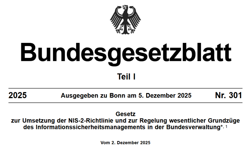 Auszug Bundesgesetzblatt NIS-2